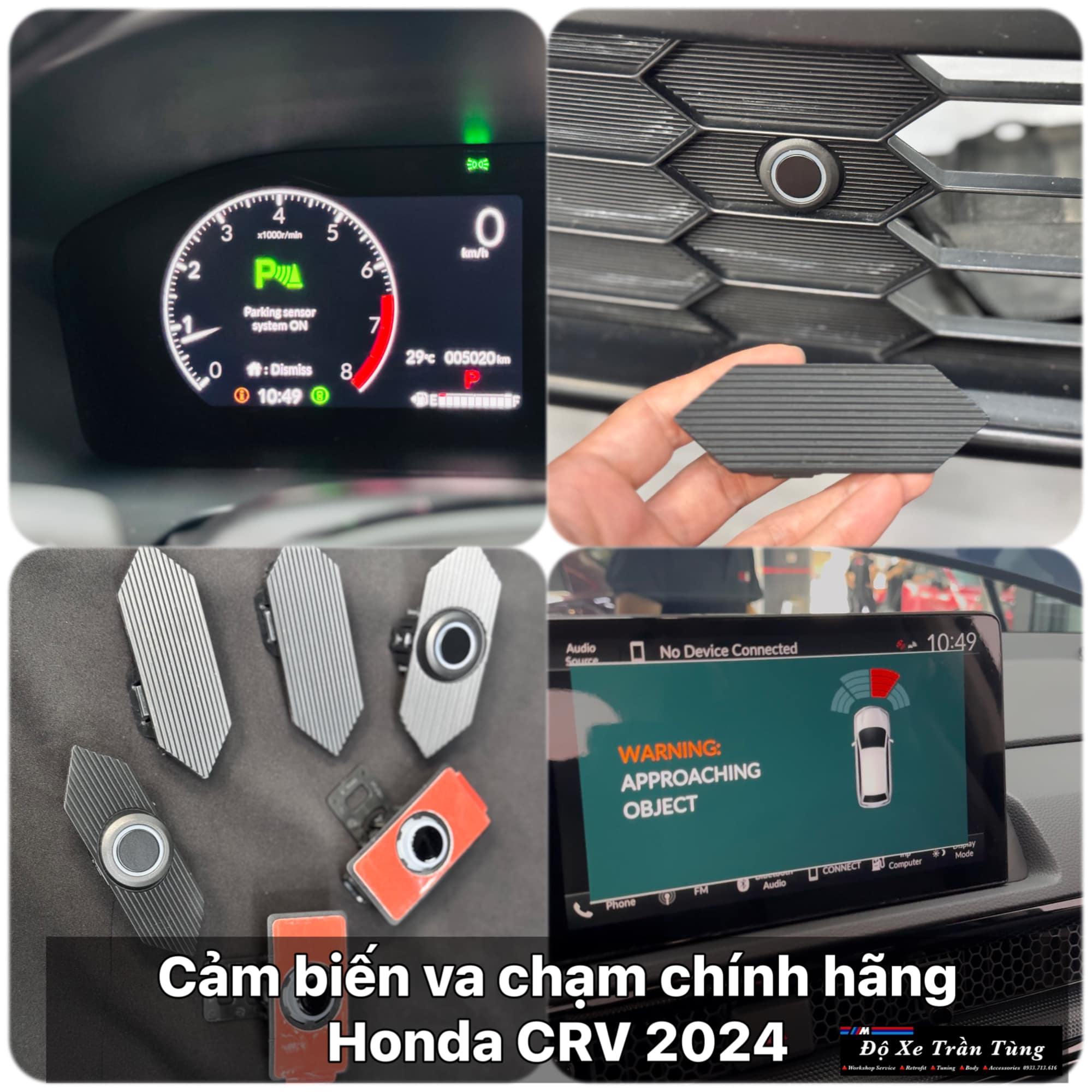4 Cảm Biến Trước Chính Hãng Cho Honda CRV 2024- 2025 Bản L | Hỗ Trợ Đỗ Xe - Hiển Thị Màn Hình Nguyên Bản giống bản cao cấp e.HEV