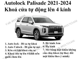 Autolock Palisade 2021-2024 khóa cửa tự động lên 4 kính