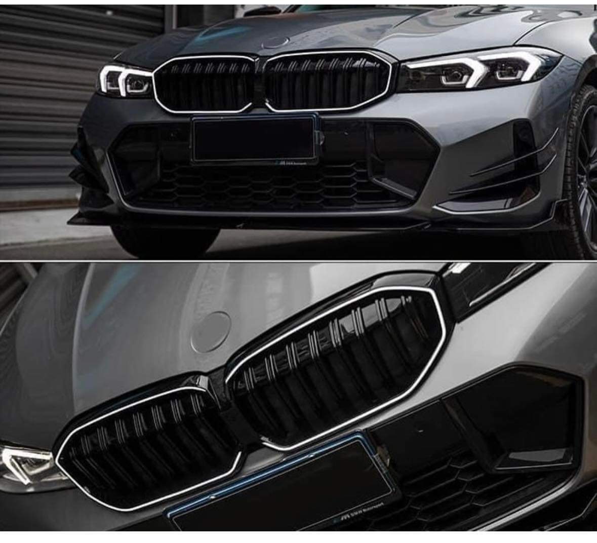 Mặt Ca Lăng BMW 3 Series LCI Màu Đen Có LED
