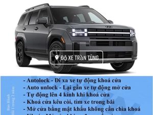 AUTOLOCK HYUNDAI SANTAFE ALL NEW 2025 đi xa tự khoá, tự lên 4 kính, gần tự mở