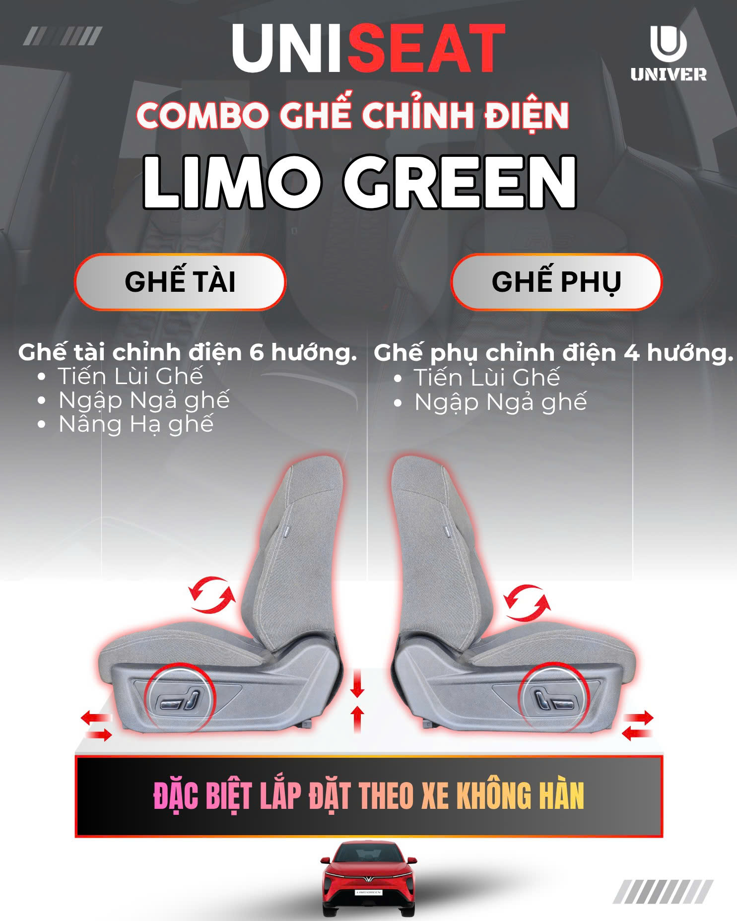 Độ Ghế Chỉnh Điện VinFast Limo Green Tại Vũng Tàu