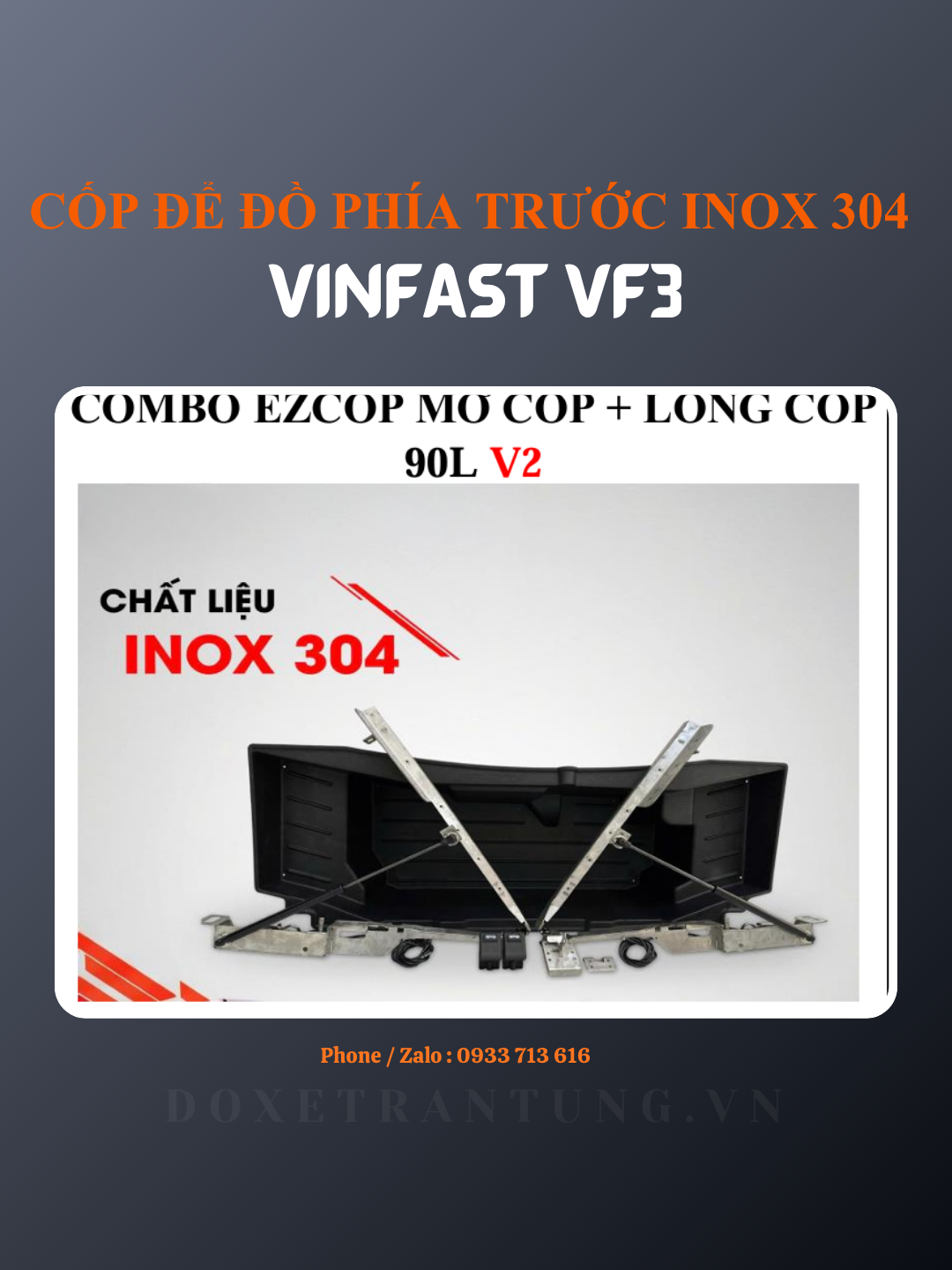 COMBO EZCOP MỞ CỐP + LÒNG CỐP 90L V2 INOX 304