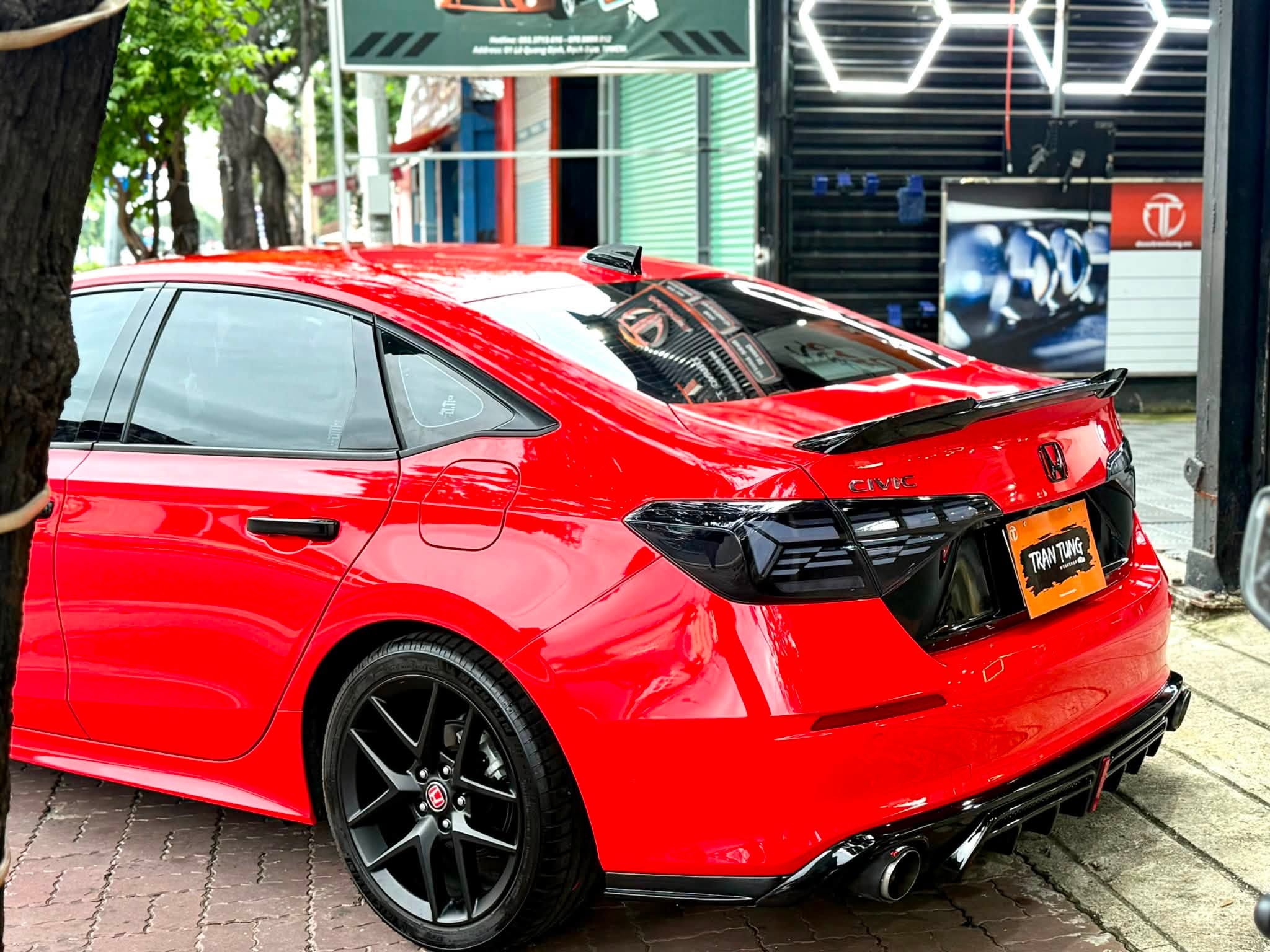 Honda Civic Wrap Đổi Màu Teckwrap Red Racing CG06-HD – Đỏ Ferrari Thể Thao Tại Vũng Tàu - Ảnh 3