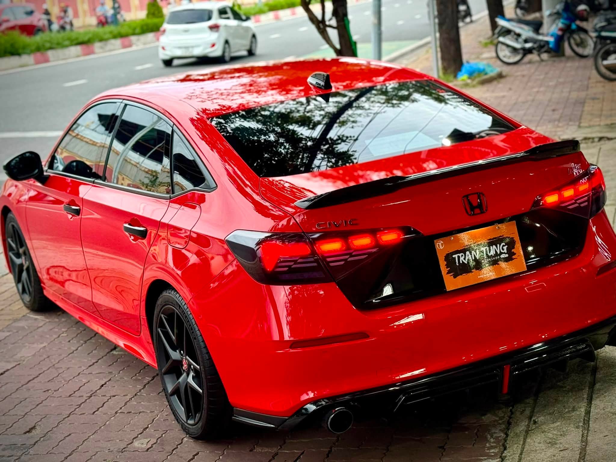 Honda Civic Wrap Đổi Màu Teckwrap Red Racing CG06-HD – Đỏ Ferrari Thể Thao Tại Vũng Tàu