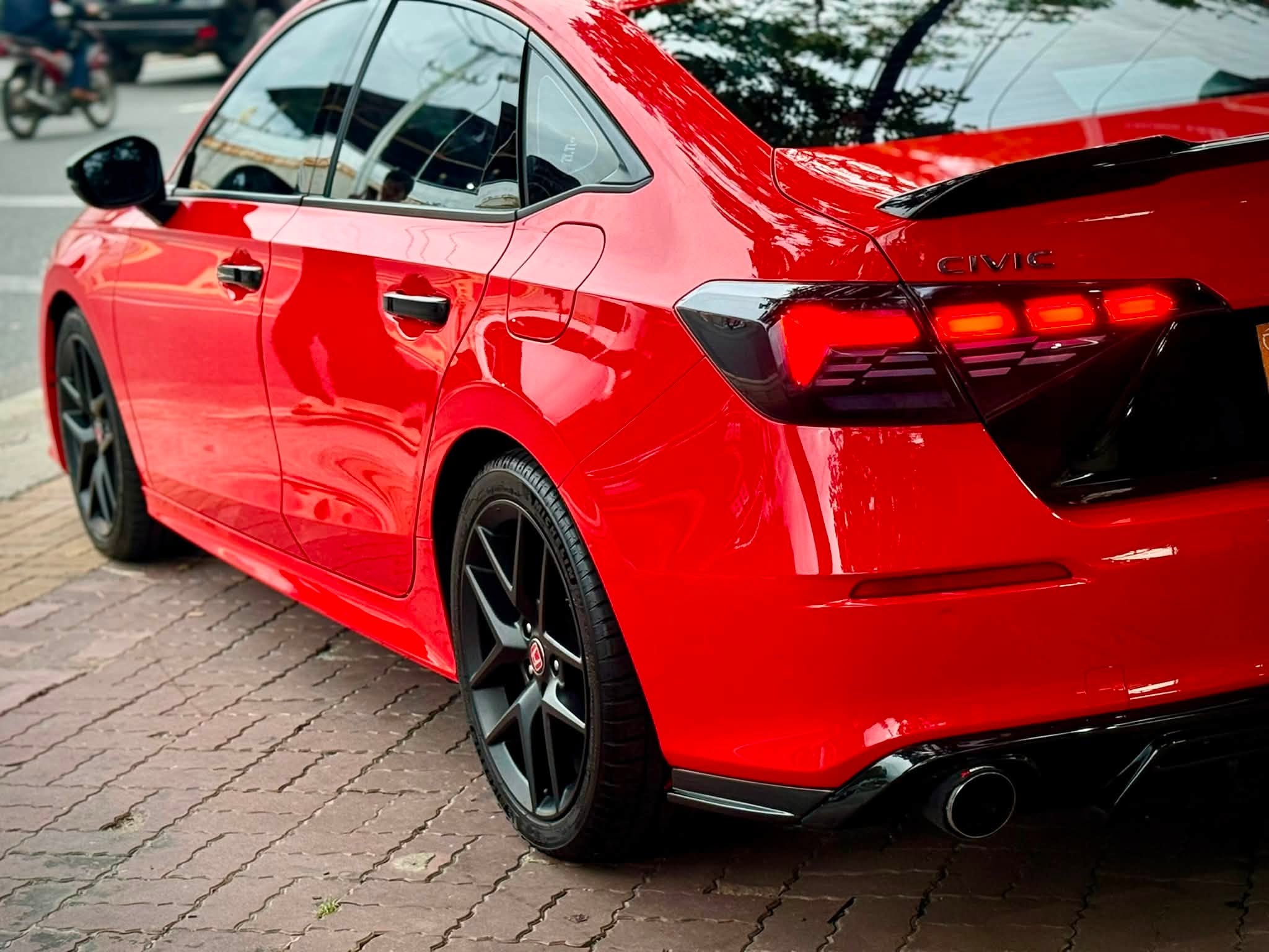 Honda Civic Wrap Đổi Màu Teckwrap Red Racing CG06-HD – Đỏ Ferrari Thể Thao Tại Vũng Tàu - Ảnh 2